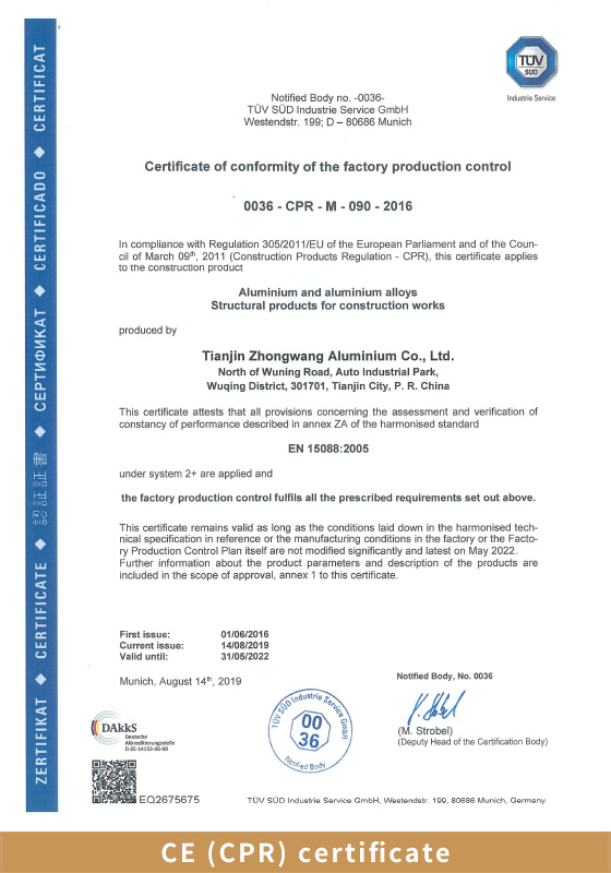CE (CPR) certificate